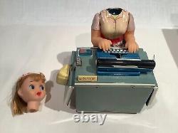 1950's MISS FRIDAY THE TYPIST BATTERY OP TIN TOY WITH BOX, NOMURA, JAPAN