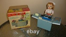 1950's Miss Friday Battery Operated Toy Typewriter Tin w Box JAPAN -Doesn't Work