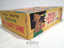 1950's TM JAPAN BEAR TARGET GAME BATTERY OPERATED TOY WITH COLORFUL ORIGINAL BOX