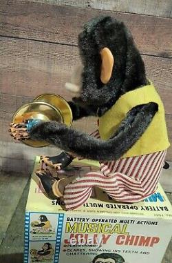 1950's Vintage Daishin Musical Jolly Chimp, Cymbal Monkey withBox As-Is Toy Story