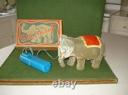 1950's WALKING BATTERY OPERATED ELEPHANT, WORKS, with BOX, JAPAN MADE