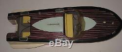 1950's Wood Racing Boat 15 long Great Details #BC31