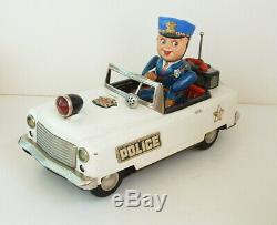 1950s BATTERY OPERATED JAPAN MYSTERY POLICE CAR BEAUTIFUL IN THE BOX