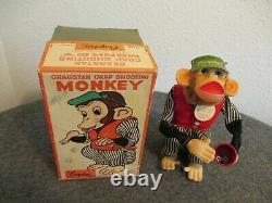 1950s CRAGSTAN CRAP SHOOTING MONKEY BATTERY OPERATED WithORG BOX-EXCELLENT & WORKS