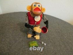 1950s CRAGSTAN CRAP SHOOTING MONKEY BATTERY OPERATED WithORG BOX-EXCELLENT & WORKS