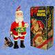 1950s Drumming Santa In Box Christmas Battery Tin Toy By Alps Nice