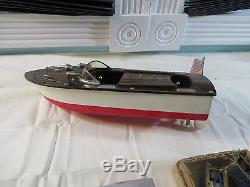 1950s Fleet Line Wood Speed Boat Toy Japan 13 Sea Babe Battery OP WithBOX + Extra
