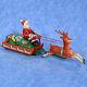 1950s Santa On Sleigh Christmas Battery Tin Toy Working Rare