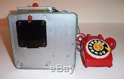1950s V. I. P. THE BUSY BOSS TELEPHONE BEAR BATTERY OPERATED TIN LITHO TOY JAPAN