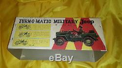 1950s Vintage Battery Operate Nomura Toys Turn-o-matic TIn celluloid Jeep Japan