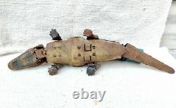 1950s Vintage Battery Operated Crocodile Remote Tin Toy Rare Working Japan 17.5