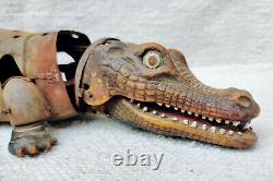 1950s Vintage Battery Operated Crocodile Remote Tin Toy Rare Working Japan 17.5