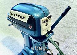 1956 K&O Evinrude Big Twin Vintage Toy Outboard Boat Motor Runs Strong