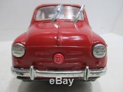 1959 Fiat 600 Battery Operated- Excellent Cond All Tin Made In Japan Works
