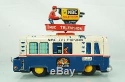 1960s Japan Rare Rca Nbc Mobile Color Tv Tin Toy Battery Operated Truck