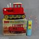 1960 Old China Battery Operated Tin Toy Tractor Track The East Is Red Me#701 Box