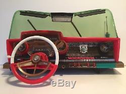 1960's Deluxe Reading Playmobile Toy Car Dashboard Dash Battery Operated with Key