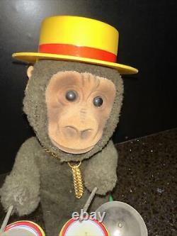 1960's Drummer Monkey Battery Operated By Alps Japan Works Stunning Lot