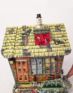 1960's Hootin' Hollow Tin Haunted House Toy By Marx Japan Battery Op Excellent +