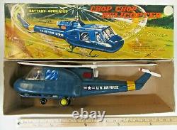 1960's Marx CHOP CHOP AIR FORCE HELICOPTER working battery operated with box