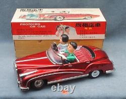 1960's RED PHOTOING ON CAR ME630 BATTERY OPERATED TOY IN BOX #3