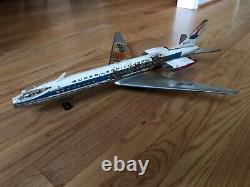 1960's Tomiyama Tin Friction Super Supersonic Jetliner Japan Toy Plane SR649