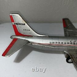 1960's Waco Litho American Airlines Airliner 5024 Prop Engine Tin Toy Airplane