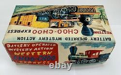 1960s Kanto Japanese Tin Tinplate Western Choo Choo Express Train Battery Op Toy