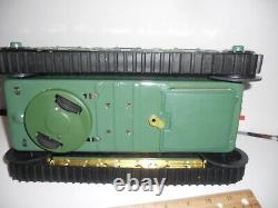 1960s LARGE 11 TIN BATTERY LIGHT/SOUND/MOTION M-4 COMBAT TANK & BOX & WORKS