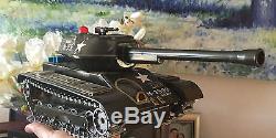 1960s MODERN TOYS JAPAN LARGE BATTERY OPERATED METAL ARMY TANK M99