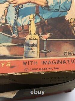 1962 CHARLIE WEAVER The Bartender Battery Operated Man Doll Original Box Toy