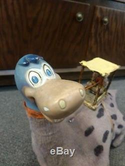 1962 Marx Fred and Dino Flintstones Battery Operated Toy Works Bump and Go