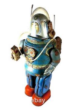 1962 Rosko Astronaut Robot Space Man Tin Litho Battery Operated Osaka Japan