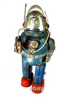 1962 Rosko Astronaut Robot Space Man Tin Litho Battery Operated Osaka Japan