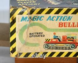 1962 TN Nomura No 15 Magic Action Bulldozer Tin Battery withBox Works XLNT
