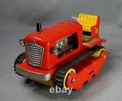 1965 VTG MSB DDR German Tractor Caterpillar Crawler Bulldozer Tin Toy Battery Op
