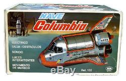 1970s COLUMBIA SPACE SHIP with Astronau battery operated space toy with box RARE
