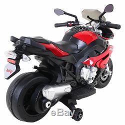 1Kids Ride On Motorcycle Licensed BMW 12V Battery Powered Toy withTraining Wheel