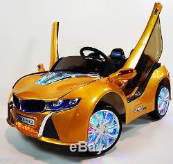 2016 BMW i8 12-volt Battery Powered Electric Ride On Kids Toy Car Remote -Yellow