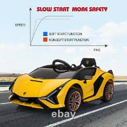 2021 TOBBI 12V Licensed Lamborghini Sian Yellow Kids Ride On Car Toy with Remote