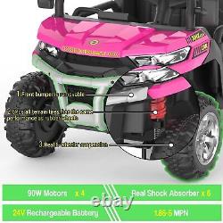 24V Battery Kids Ride On Car UTV Truck withDump Bed 6 Wheel 2-Speed Remote Control