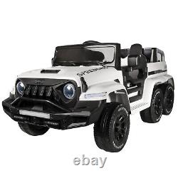 24V Kids Car 6WD Ride on Toy Power Wheels Truck withRemote Control Lockable Doors