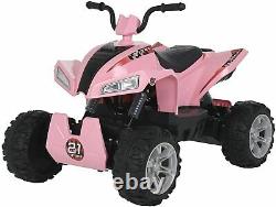24V Kids Electric Ride On Car Quad ATV 4-Wheel Suspension Battery Powered Pink
