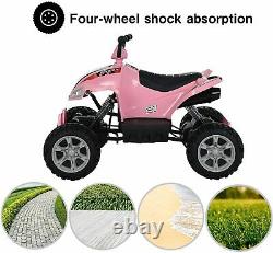 24V Kids Electric Ride On Car Quad ATV 4-Wheel Suspension Battery Powered Pink