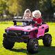 2-seater Battery-operated Kids Ride-on Police Truck With Music Horn, Pink