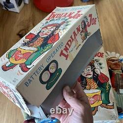2x Indian Joe battery operated toys 1960s withboxes Japan not working