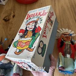 2x Indian Joe battery operated toys 1960s withboxes Japan not working