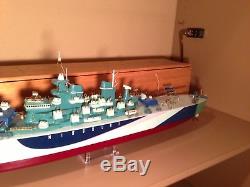32 Ito Japanese Battery Operated Uss Missouri Wood Toy Boat For Sale