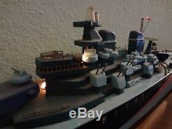 32 Ito Japanese Battery Operated Uss Missouri Wood Toy Boat For Sale
