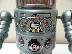 50s ALPS TIN BATTERY OP. REVOLVING FLASHING ROBOT aka DOOR ROBOT WORKS JAPAN